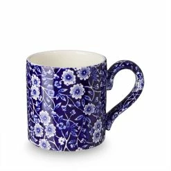 Burleigh Pottery Blue Calico Mug Half Pint 284ml/0.5pt, Gift Boxed