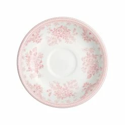 Burleigh Pottery Pink Asiatic Pheasants Tea Saucer Seconds