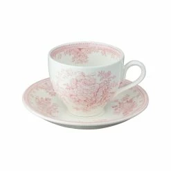 Burleigh Pottery Pink Asiatic Pheasants Teacup And Saucer Tableware