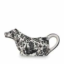 Burleigh Pottery Black Regal Peacock Cow Creamer 150ml/0.25pt Gift Boxed