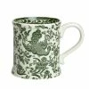 Burleigh Pottery Green Regal Peacock Footed Mug Mugs