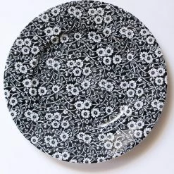 Burleigh Pottery Black Calico Plate 25cm Seconds