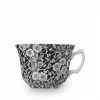 Burleigh Pottery Black Calico Teacup 187ml/0.33pt Seconds