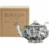 Burleigh Pottery Black Regal Peacock Teapot 5 Cup Gift Box