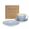 Burleigh Pottery Blue Felicity Breakfast Cup Gift Set Coffee Cups & Saucers