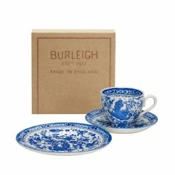 Burleigh Pottery Blue Regal Peacock Teacup Gift Set Gifting