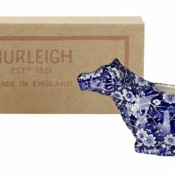 Burleigh Pottery Blue Calico Cow Creamer 150ml/0.25pt Gift Boxed