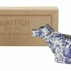 Burleigh Pottery Gifting Blue Regal Peacock Cow Creamer 150ml/0.25pt Gift Boxed