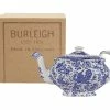 Burleigh Pottery Blue Regal Peacock Teapot 5 Cup Gift Box Tableware