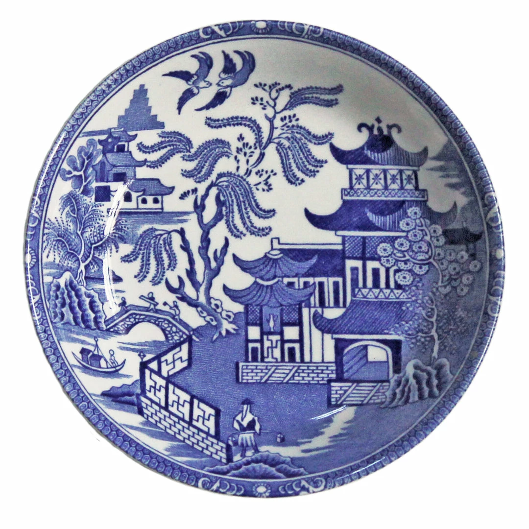 Burleigh Pottery Blue Willow Butter Pat Dish 12cm/4.75" Tableware