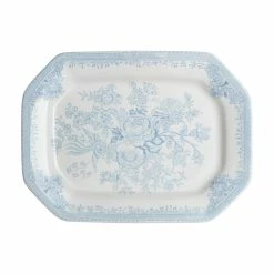 Burleigh Pottery Offers Blue Asiatic Pheasants Rectangular Platter 25cm/10" Seconds