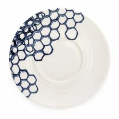Burleigh Pottery Ink Blue Pollen Espresso Saucer