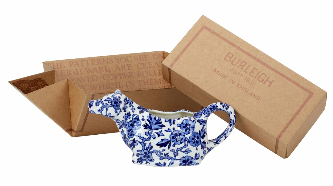 Burleigh Pottery Blue Arden Cow Creamer 150ml/0.25pt Gift Boxed
