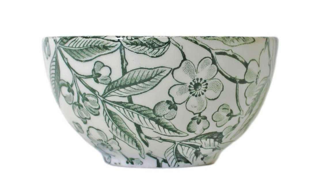 Burleigh Pottery Green Prunus Mini Footed Bowl 12cm/5" Seconds