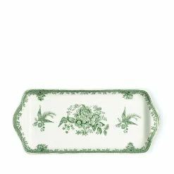 Burleigh Pottery Green Asiatic Pheasants Rectangular Tray 28cm / 11" Seconds