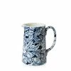 Burleigh Pottery Ink Blue Hibiscus Large Tankard Jug 2pt