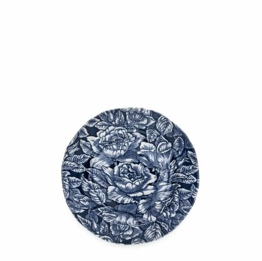 Burleigh Pottery Ink Blue Hibiscus Plate 21.5cm