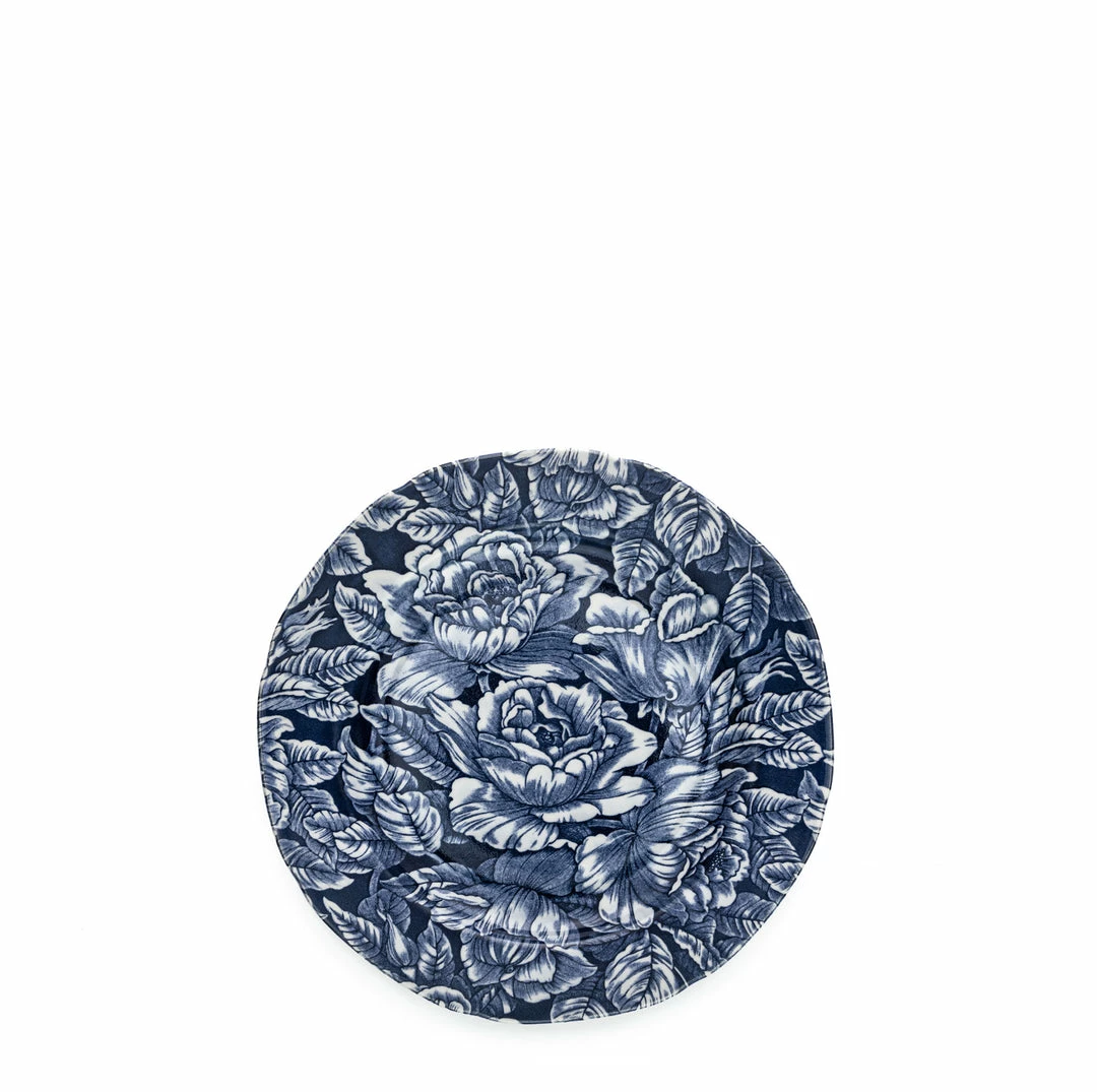 Burleigh Pottery Ink Blue Hibiscus Plate 21.5cm