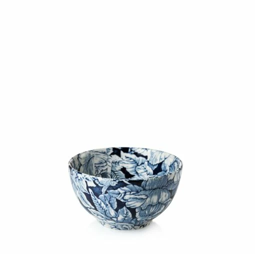 Burleigh Pottery Ink Blue Hibiscus Mini Footed Bowl