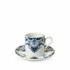 Burleigh Pottery Ink Blue Palisade Coffee Can And Saucer