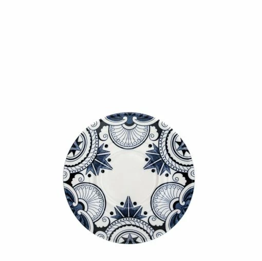 Burleigh Pottery Ink Blue Palisade Espresso Saucer