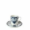 Burleigh Pottery Ink Blue Palisade Espresso Cup And Saucer
