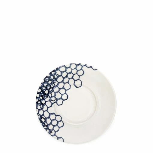 Burleigh Pottery Ink Blue Pollen Coffee Saucer Coffee Cups & Saucers