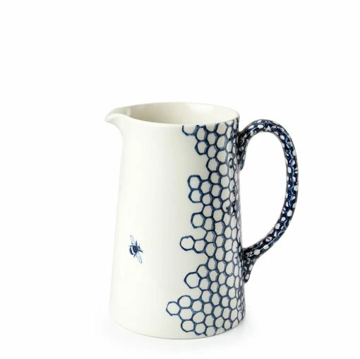Burleigh Pottery Ink Blue Pollen Tankard Jug 2pt