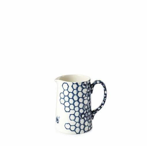 Burleigh Pottery Ink Blue Pollen Tankard Jug 1/2pt Tableware