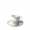 Burleigh Pottery Ink Blue Pollen Coffee Can And Saucer
