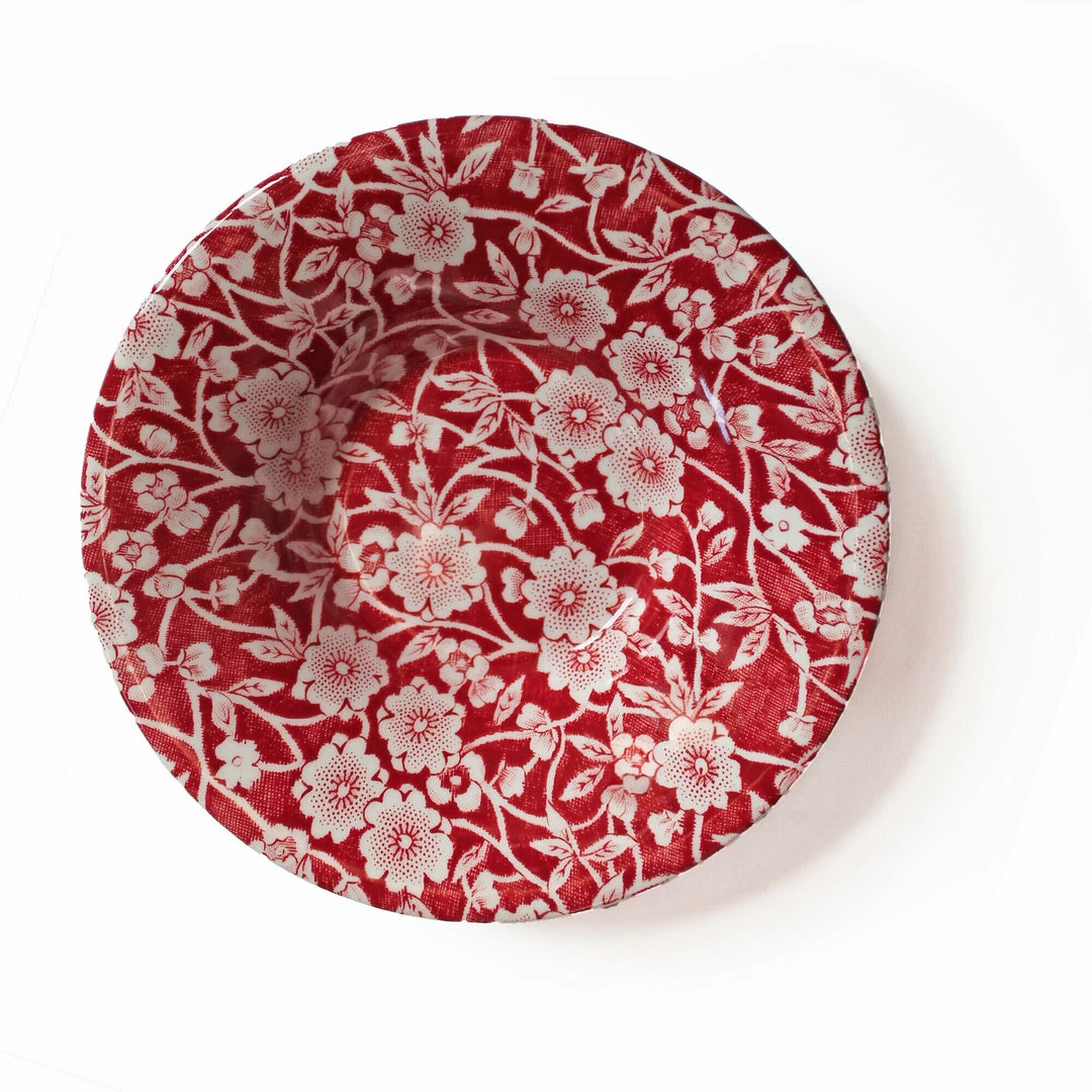 Burleigh Pottery Discontinued Red Calico Espresso Saucer