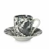 Burleigh Pottery Black Regal Peacock Espresso Cup And Saucer