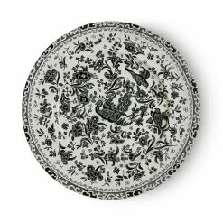 Burleigh Pottery Black Regal Peacock Plate 22cm/8.75" Tableware