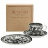 Burleigh Pottery Black Regal Peacock Teacup Gift Set Gifting