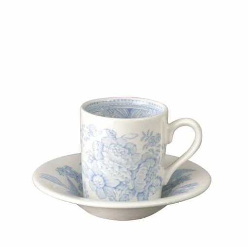 Burleigh Pottery Blue Asiatic Pheasants Espresso Cup And Saucer