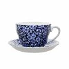 Burleigh Pottery Blue Calico Breakfast Cup And Saucer Collections