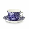 Burleigh Pottery Blue Calico Teacup And Saucer Collections