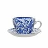 Burleigh Pottery Blue Regal Peacock Breakfast Cup And Saucer Tableware