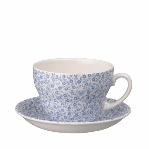 Burleigh Pottery Blue Felicity Breakfast Cup And Saucer