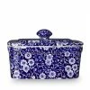 Burleigh Pottery Blue Calico Butter Dish 400g/1lb Tableware