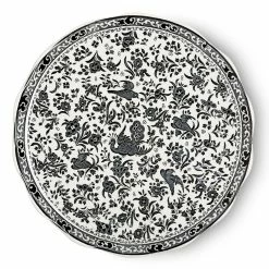 Burleigh Pottery Black Regal Peacock Cake Plate 28cm/11"