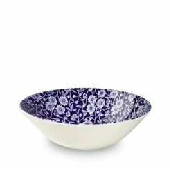 Burleigh Pottery Blue Calico Cereal Bowl 16cm/6.25"