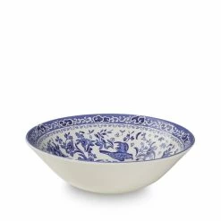 Burleigh Pottery Blue Regal Peacock Cereal Bowl 16cm/6.25" Tableware