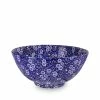 Burleigh Pottery Blue Calico Large Footed Bowl 27.5cm/11" Seconds