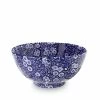 Burleigh Pottery Blue Calico Medium Footed Bowl 20.5cm/8" Bowls