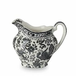 Burleigh Pottery Black Regal Peacock Cream Jug 284ml/0.5pt