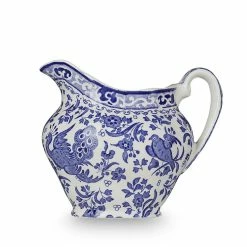 Burleigh Pottery Blue Regal Peacock Cream Jug 284ml/0.5pt Seconds Offers