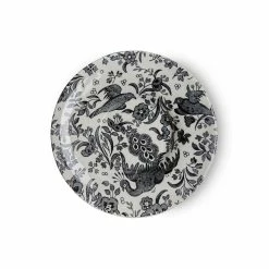 Burleigh Pottery Black Regal Peacock Espresso Saucer