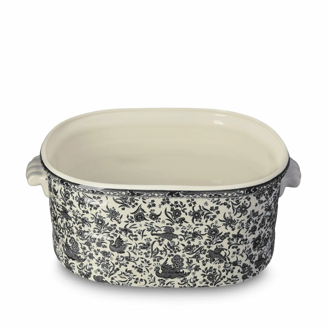 Burleigh Pottery Black Regal Peacock Foot Bath