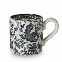 Burleigh Pottery Black Regal Peacock Half Pint Mug 284ml/0.5pt
